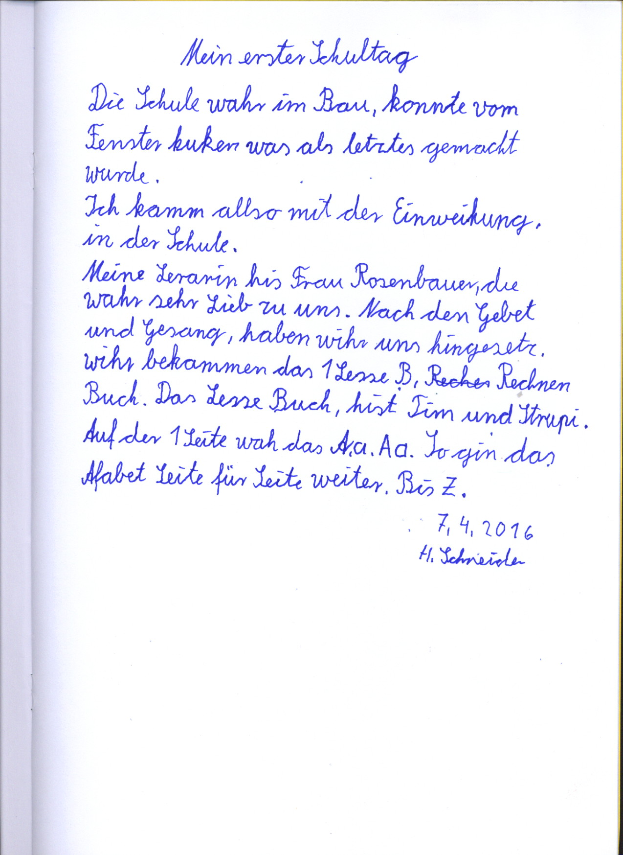 Mein erster Schultag